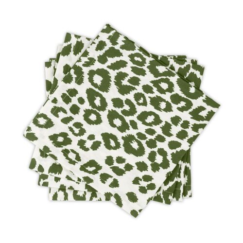 Matouk Iconic Leopard Green Napkin