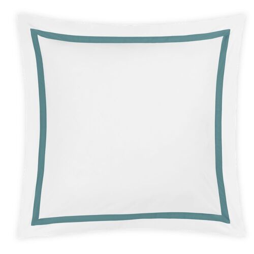 Matouk Lowell White & Deep Jade Euro Sham - 27x27"/3"Flange