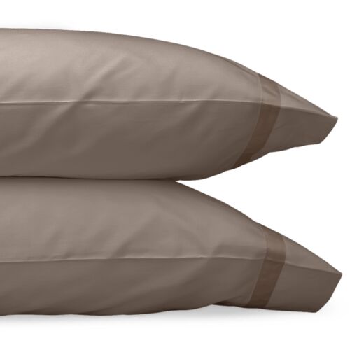 Matouk Nocturne Mocha Standard Pillowcase/Pair - 21x33"