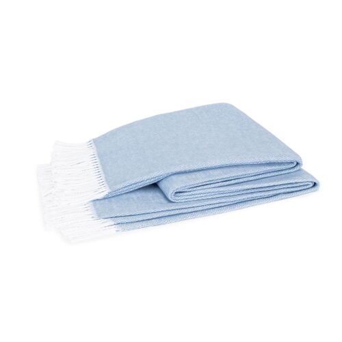 Matouk Pezzo Hazy Blue Throw