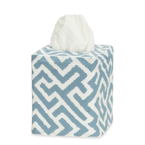 Matouk Tissue Box Cover Gabriel Stony Blue