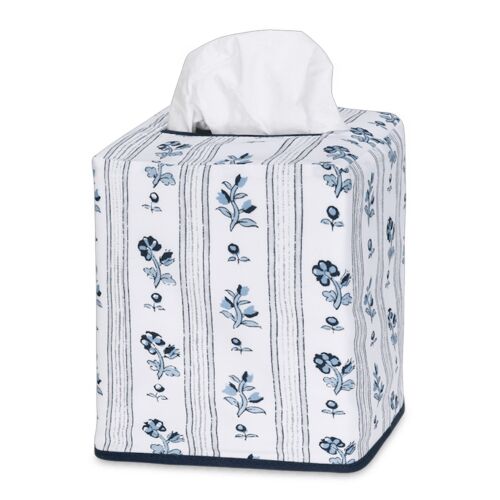 Matouk Tissue Box Cover Cabanon Stripe Blue