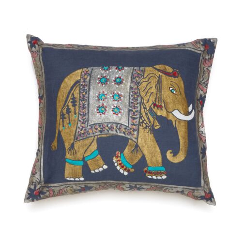 Mirella Elephant Grey Linen Pillow 19x21"