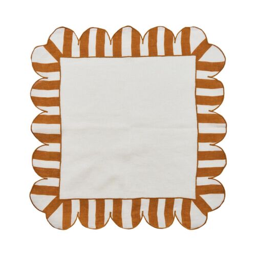  Misette Jardin Scalloped Napkin Amber & Natural