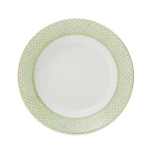 Mottahedeh Lace Apple Green Rim Soup Plate
