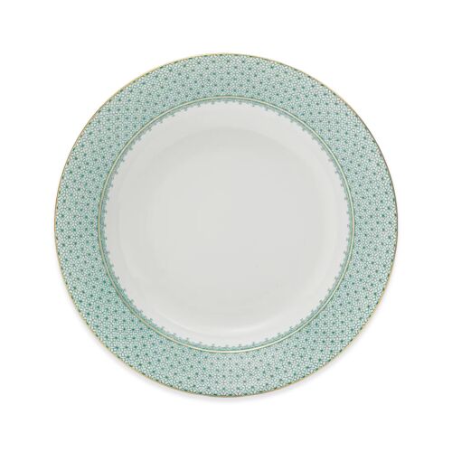 Mottahedeh Lace Green Rim Soup Plate