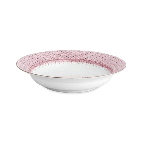 Mottahedeh Lace Pink Rim Soup Plate