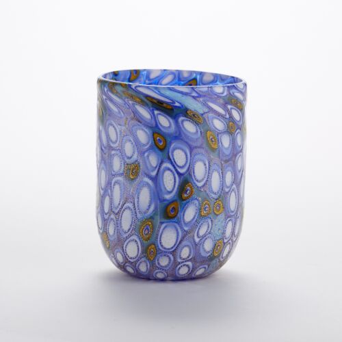 Murrine Glass Tumbler Blue & White