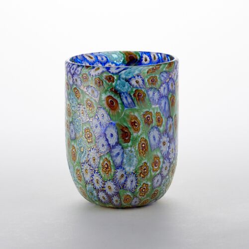 Murrine Glass Tumbler Cobalt & Mint