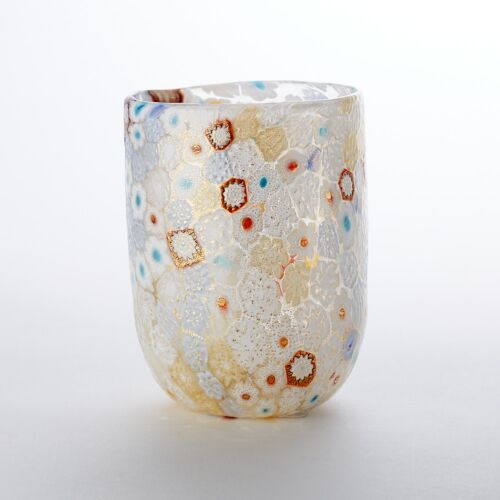 Murrine Glass Tumbler White & Multi