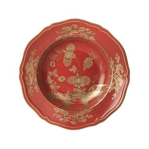 Ginori Oriente Italiano Rubrum Gold Rim Soup Plate
