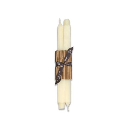 Greentree Home Square Cream Taper Pair 12"