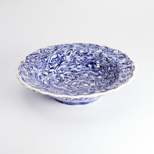 Pascale Mestre Blue White Rim Soup Plate