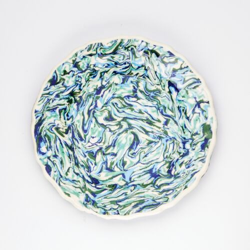 Pascale Mestre Lagon White Rim Dessert Plate