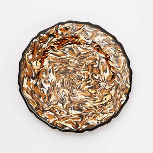 Pascale Mestre Nougatine Black Rim Dessert Plate