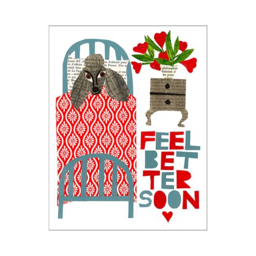 Paste Stationery Get Well Dog Card