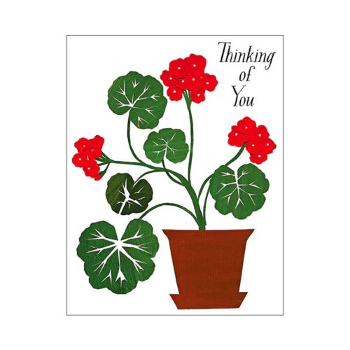 Paste Stationery Thinking Of You Geranium Card