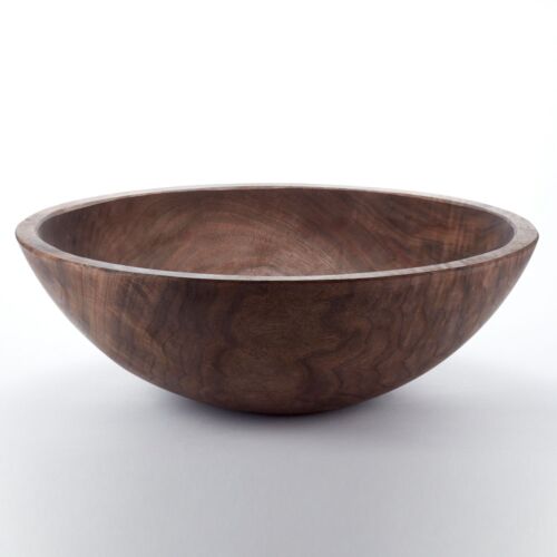 Peterman Black Walnut Wood Round Bowl 15"