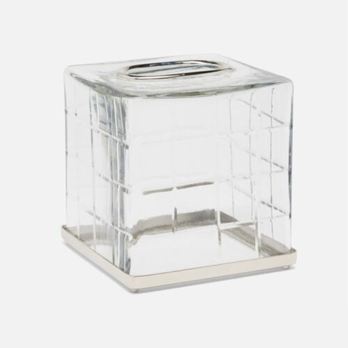 Pigeon & Poodle Argos Clear & Nickle Tissue Box
