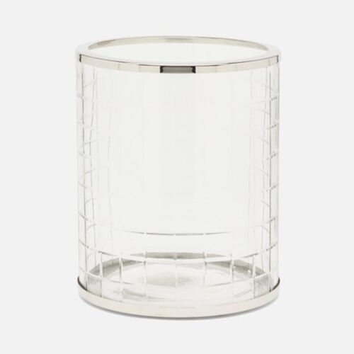 Pigeon & Poodle Argos Clear & Nickle Wastebasket