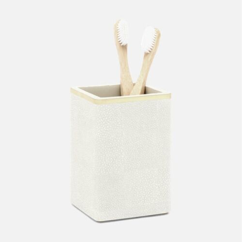 Pigeon & Poodle Bradford White & Gold Brush Holder