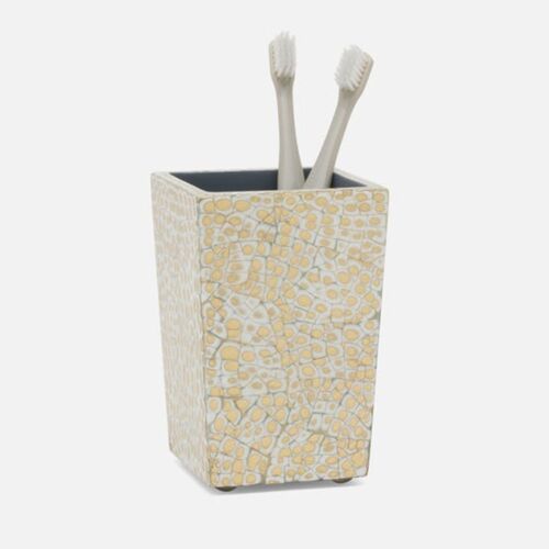 Pigeon & Poodle Callas Gold & White Brush Holder
