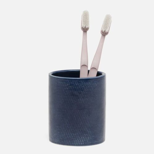 Pigeon & Poodle Cordoba Navy Brush Holder