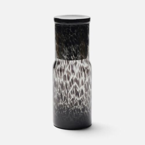 Pigeon & Poodle Glass Faro Carafe Black Leopard