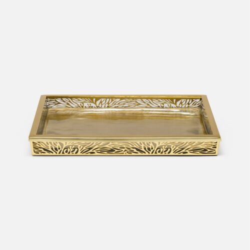 Pigeon & Poodle Lynn Matte Gold Tray Large