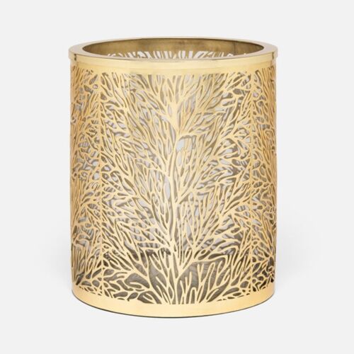 Pigeon & Poodle Lynn Matte Gold Wastebasket