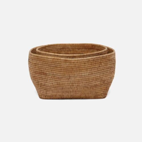 Pigeon & Poodle Rattan Natural Set/2 Nested Baskets