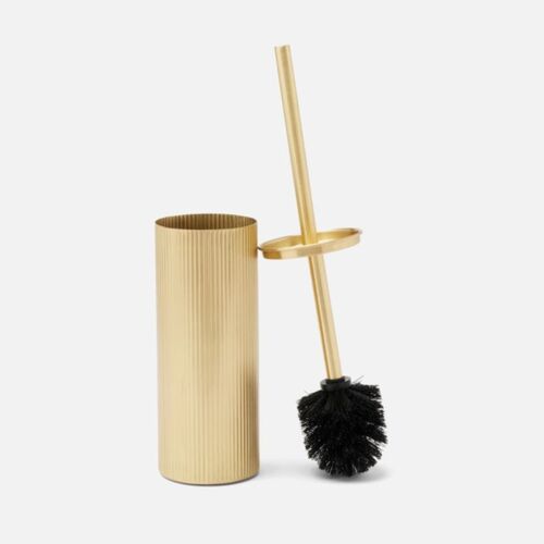 Pigeon & Poodle Redon Antique Brass Toilet Brush Holder