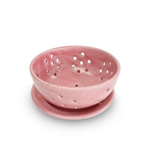 Rachael Pots Berry Bowl & Saucer Pink Small