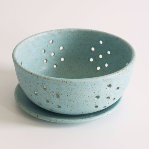 Rachael Pots Berry Bowl & Saucer Robin's Egg Blue Large