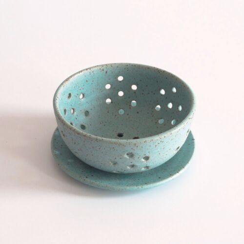 Rachael Pots Berry Bowl & Saucer Robin's Egg Blue Small