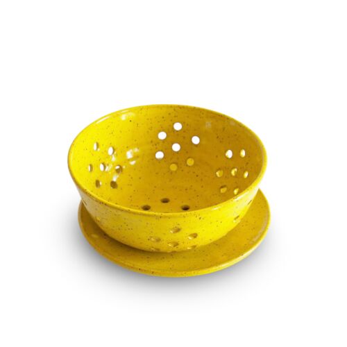 Rachael Pots Berry Bowl & Saucer Yellow Small