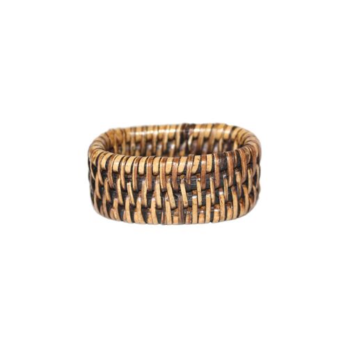  Matahari Rattan Oval Napkin Ring Antique Brown
