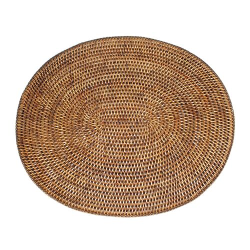 Matahari Rattan Oval Placemat Antique Brown