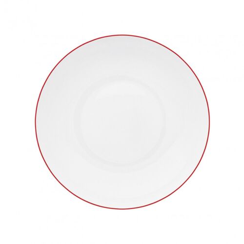 Raynaud Monceau Vermilion Red Rim Soup Plate 8.75"D
