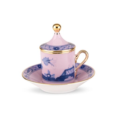 Ginori Oriente Italiano Azalea Gold Rim Espresso Cup Set