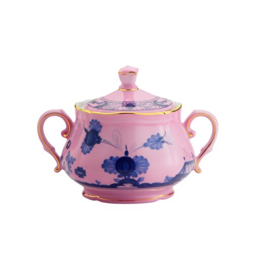 Ginori Oriente Italiano Azalea Gold Rim Sugar Bowl