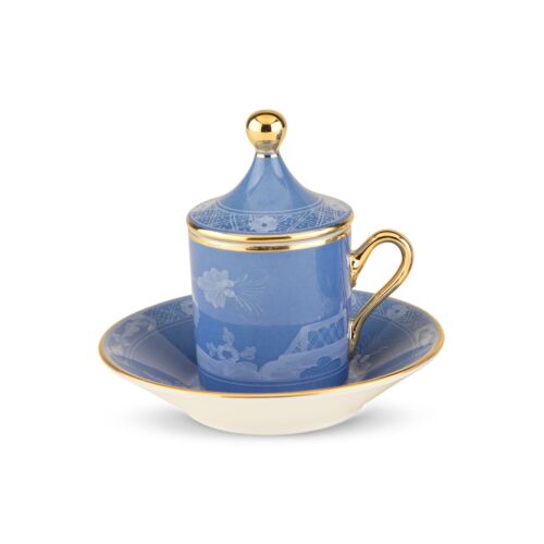 Ginori Oriente Italiano Pervinca Gold Espresso Cup Set