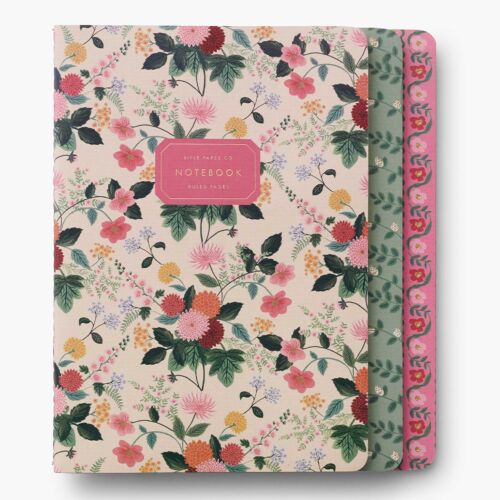 Rifle Stitched Notebook Set/3 Dahlia