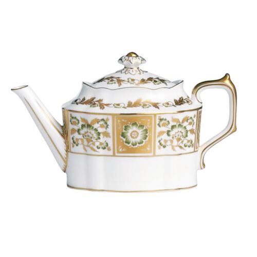 Royal Crown Derby Green & Gold Teapot