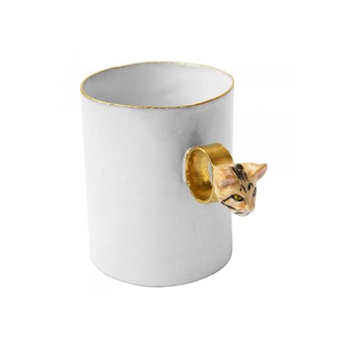 Serena Striped Cat Ring Mug