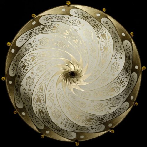 Silk Lamp Suspended 31" Scudo Classic Ivory