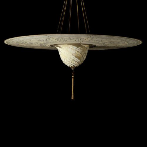 Silk Lamp Suspended 48" Samarkanda Deco Disc