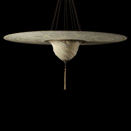 Silk Lamp Suspended 48" Samarkanda Serpentine Disc