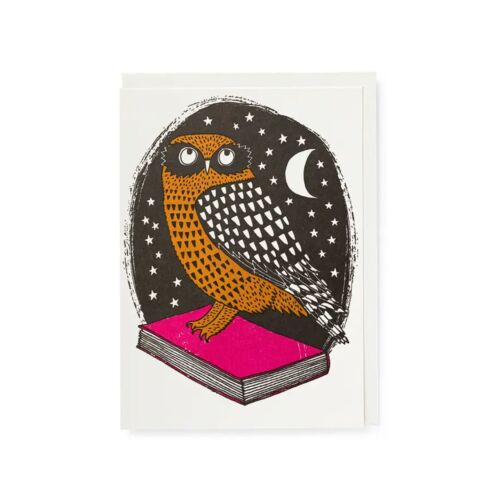 Stationery Book Owl Card