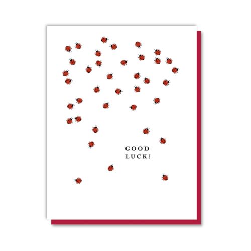 Stationery Good Luck Ladybugs Card